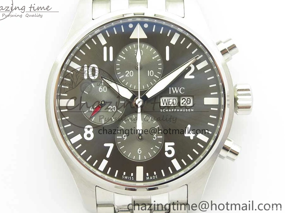 MIROTIME 0824 Stretchable Pilot Chrono 2016 IW377719 ZF 1:1 Best Edition Gray Dial on SS Bracelet A 7135